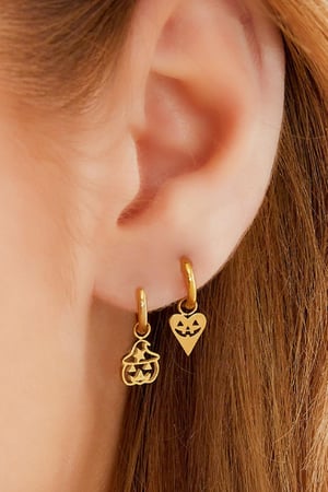 Pendientes acero inoxidable corazón halloween Plata h5 Imagen2